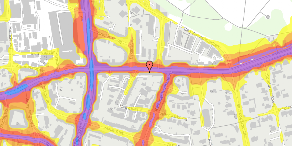 Trafikstøjkort på Valby Langgade 29, st. tv, 2500 Valby