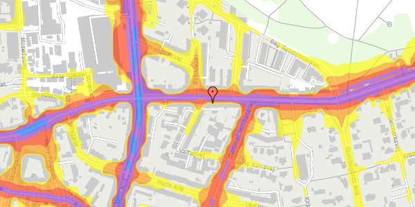 Trafikstøjkort på Valby Langgade 31, st. , 2500 Valby