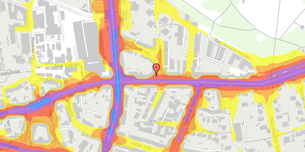 Trafikstøjkort på Valby Langgade 32, st. 1, 2500 Valby