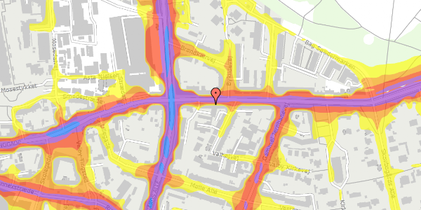 Trafikstøjkort på Valby Langgade 37, st. th, 2500 Valby