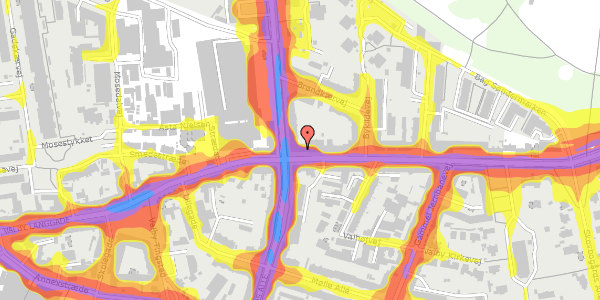 Trafikstøjkort på Valby Langgade 38, st. 3, 2500 Valby