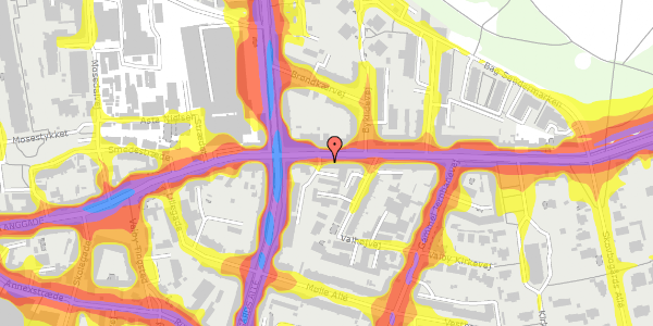 Trafikstøjkort på Valby Langgade 39, 1. tv, 2500 Valby