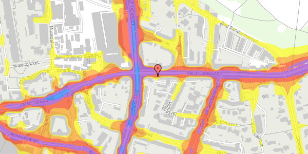 Trafikstøjkort på Valby Langgade 41, st. , 2500 Valby