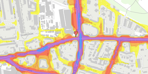 Trafikstøjkort på Valby Langgade 44B, st. tv, 2500 Valby