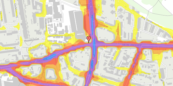 Trafikstøjkort på Valby Langgade 44B, 2. th, 2500 Valby