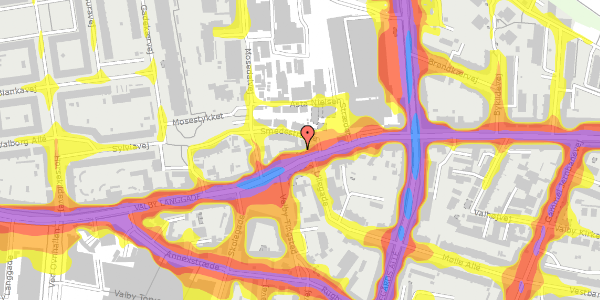 Trafikstøjkort på Valby Langgade 58, st. , 2500 Valby