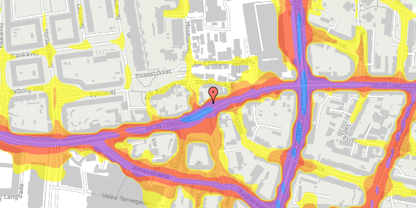 Trafikstøjkort på Valby Langgade 64, st. th, 2500 Valby