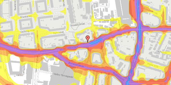 Trafikstøjkort på Valby Langgade 70, st. 3, 2500 Valby