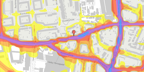 Trafikstøjkort på Valby Langgade 72, st. th, 2500 Valby