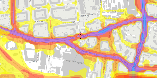 Trafikstøjkort på Valby Langgade 79, st. , 2500 Valby