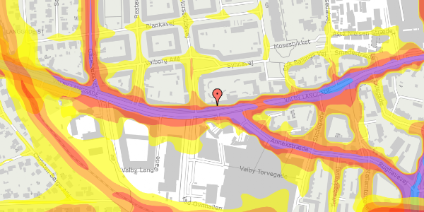 Trafikstøjkort på Valby Langgade 88B, st. , 2500 Valby