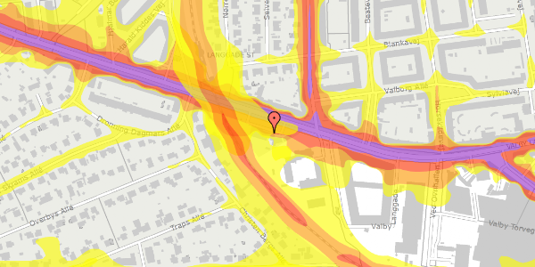 Trafikstøjkort på Valby Langgade 119, st. , 2500 Valby