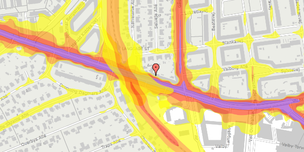 Trafikstøjkort på Valby Langgade 122, st. th, 2500 Valby