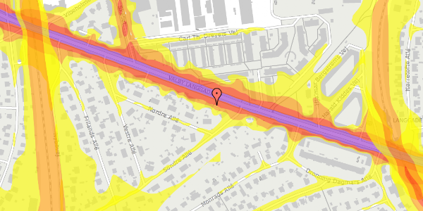 Trafikstøjkort på Valby Langgade 155, st. , 2500 Valby