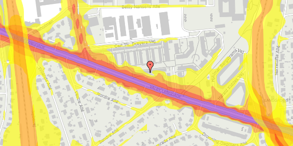 Trafikstøjkort på Valby Langgade 164, st. th, 2500 Valby