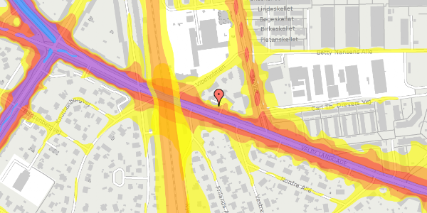 Trafikstøjkort på Valby Langgade 184, st. , 2500 Valby