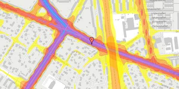 Trafikstøjkort på Valby Langgade 191, st. 3, 2500 Valby