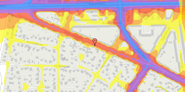 Trafikstøjkort på Valby Langgade 223, st. , 2500 Valby