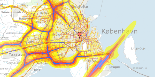 Trafikstøjkort på Valdemarsgade 1B, 1. tv, 1665 København V