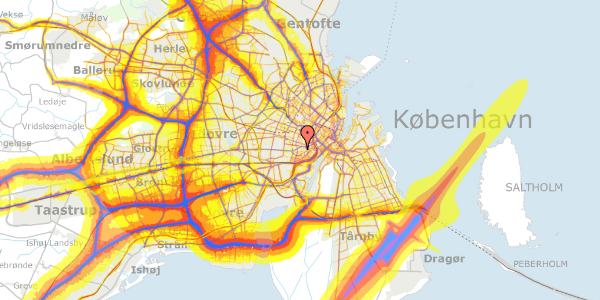 Trafikstøjkort på Valdemarsgade 14, kl. , 1665 København V