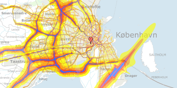 Trafikstøjkort på Valdemarsgade 16, kl. , 1665 København V