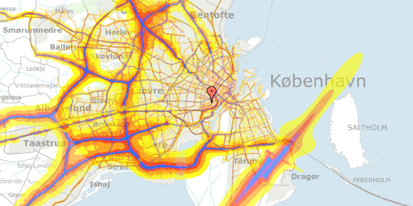 Trafikstøjkort på Valdemarsgade 31, 3. th, 1665 København V