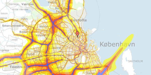 Trafikstøjkort på Valkyriegade 19, 3. tv, 2200 København N