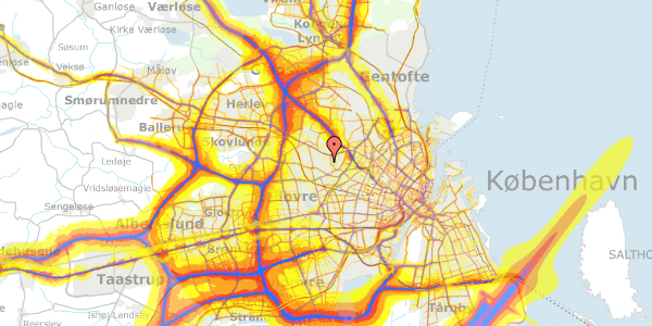 Trafikstøjkort på Valløvej 27, 2700 Brønshøj