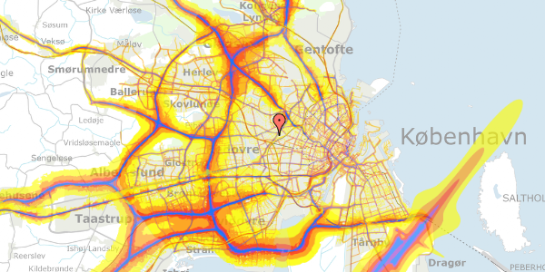 Trafikstøjkort på Vanløse Allé 40D, 2720 Vanløse