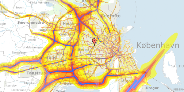 Trafikstøjkort på Vanløse Allé 74, st. th, 2720 Vanløse