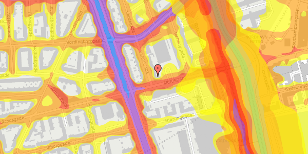 Trafikstøjkort på Vardegade 2, 1. th, 2100 København Ø