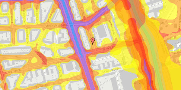 Trafikstøjkort på Vardegade 3, st. th, 2100 København Ø