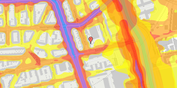 Trafikstøjkort på Vardegade 4, 3. th, 2100 København Ø