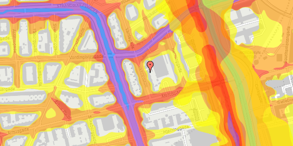 Trafikstøjkort på Vardegade 10, 5. th, 2100 København Ø