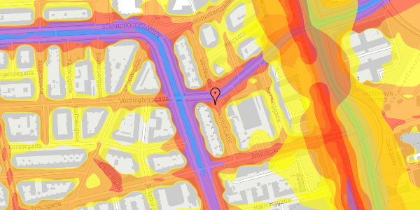 Trafikstøjkort på Vardegade 15, st. th, 2100 København Ø