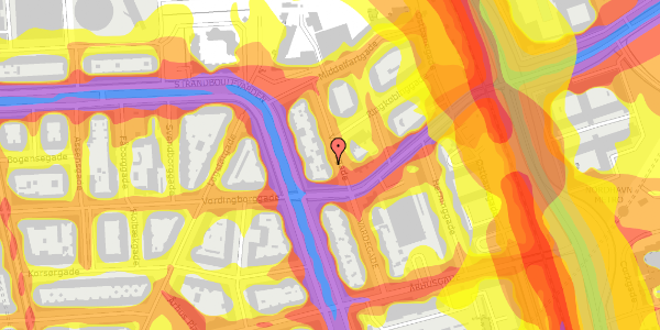 Trafikstøjkort på Vardegade 19, 2. tv, 2100 København Ø