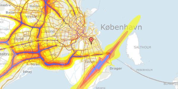 Trafikstøjkort på Vatnavej 14, 2300 København S