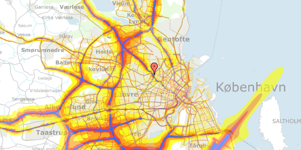 Trafikstøjkort på Ved Bellahøj Nord 3A, 4. th, 2700 Brønshøj