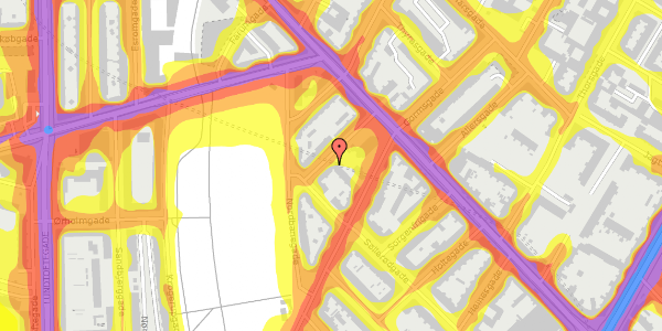 Trafikstøjkort på Vedbækgade 7, 1. tv, 2200 København N