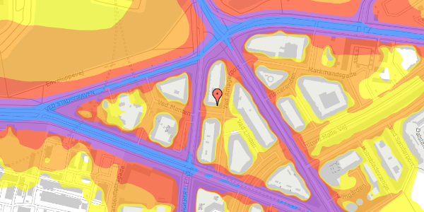 Trafikstøjkort på Ved Linden 3, 3. th, 2300 København S