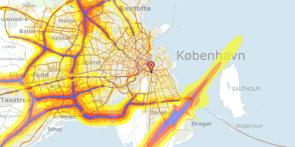 Trafikstøjkort på Weidekampsgade 13, 2. tv, 2300 København S