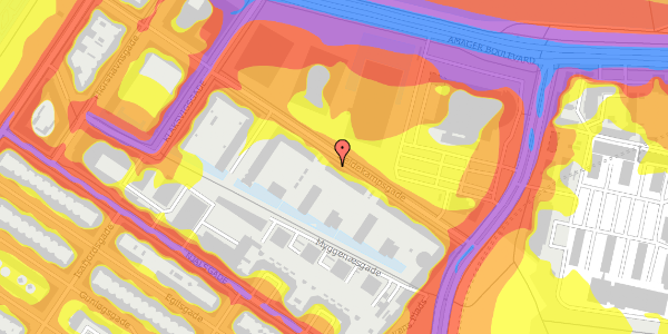 Trafikstøjkort på Weidekampsgade 23, 5. th, 2300 København S