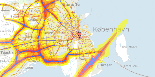 Trafikstøjkort på Weidekampsgade 27, 4. th, 2300 København S