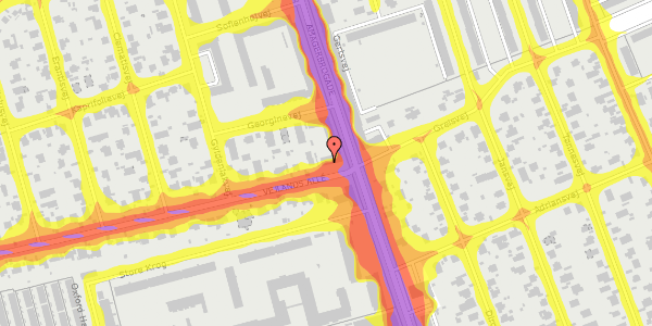 Trafikstøjkort på Vejlands Allé 4, 1. th, 2300 København S