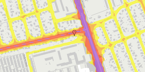 Trafikstøjkort på Vejlands Allé 9, 2300 København S