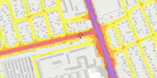 Trafikstøjkort på Vejlands Allé 11, st. , 2300 København S