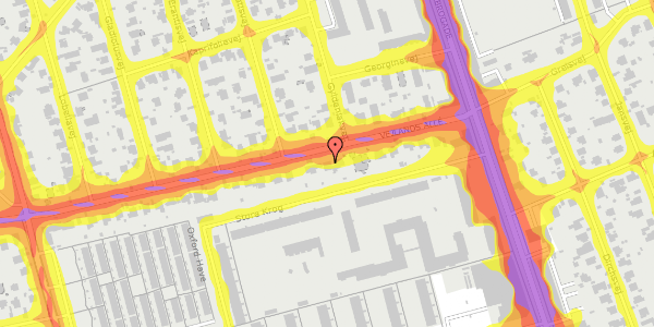 Trafikstøjkort på Vejlands Allé 19, 2300 København S