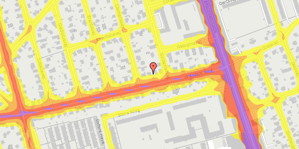 Trafikstøjkort på Vejlands Allé 22, st. , 2300 København S