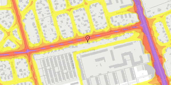 Trafikstøjkort på Vejlands Allé 29, 2300 København S