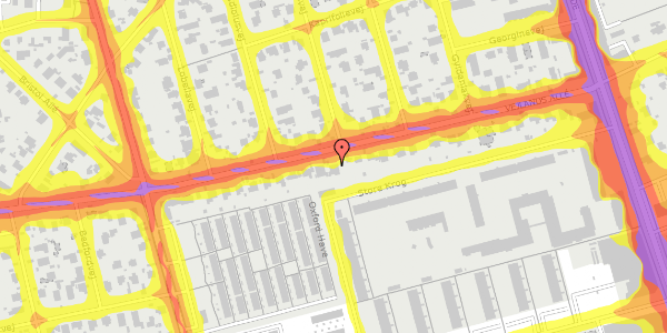 Trafikstøjkort på Vejlands Allé 33, st. , 2300 København S